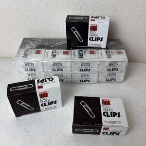 ACCO 1300 Paper Clips Bulk Lot 13 Boxes #1 Silverette Smooth Finish 72360